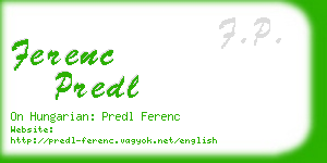 ferenc predl business card